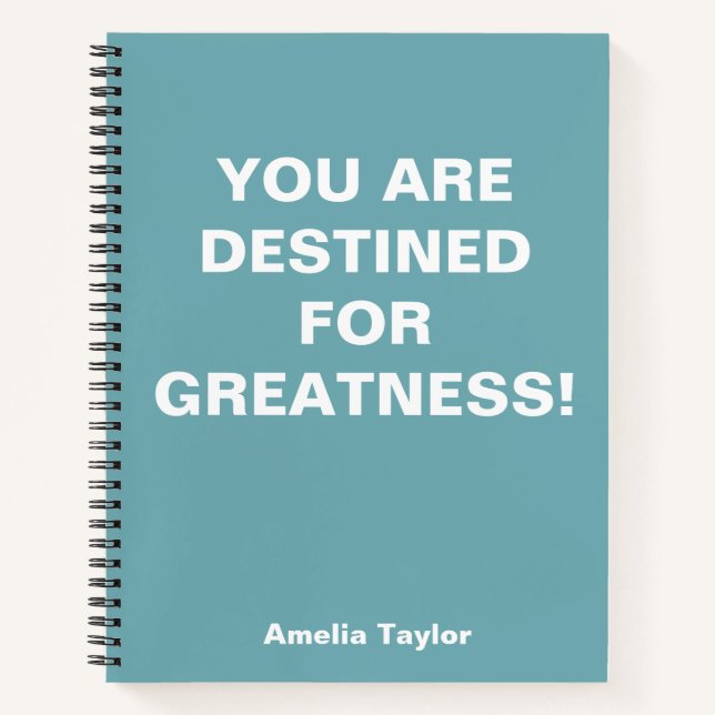 Cuaderno Motivational Inspirational Quote Personalized Name (Anverso)