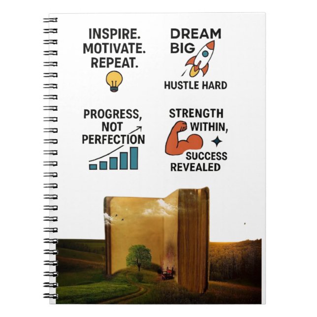 Cuaderno "Motivational Quotes Notebook – Dream Big, Hustle  (Frente)