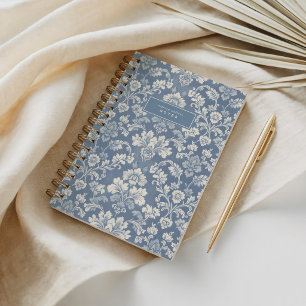 Cuaderno Motivo de Damasco Azul Moderno