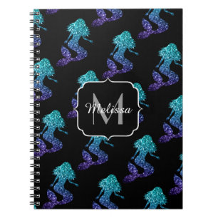Cuaderno Motivo de espárragos azul marino de la sirena