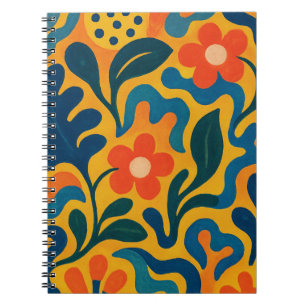 Cuaderno Motivo del patrón de collarín del jardín retro div