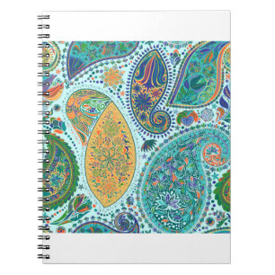 Cuaderno Motivo floral vintage de Paisley de origen étnico 