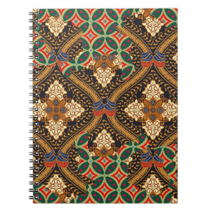 Cuaderno Motivos de batik indonesio con un plan muy distint