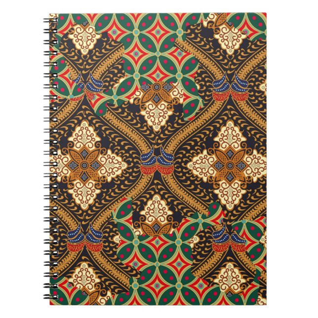 Cuaderno Motivos de batik indonesio con un plan muy distint (Frente)