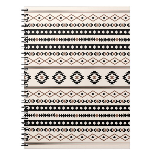 Cuaderno Motivos mixtos azteca marrón crema negra playa pat (Frente)
