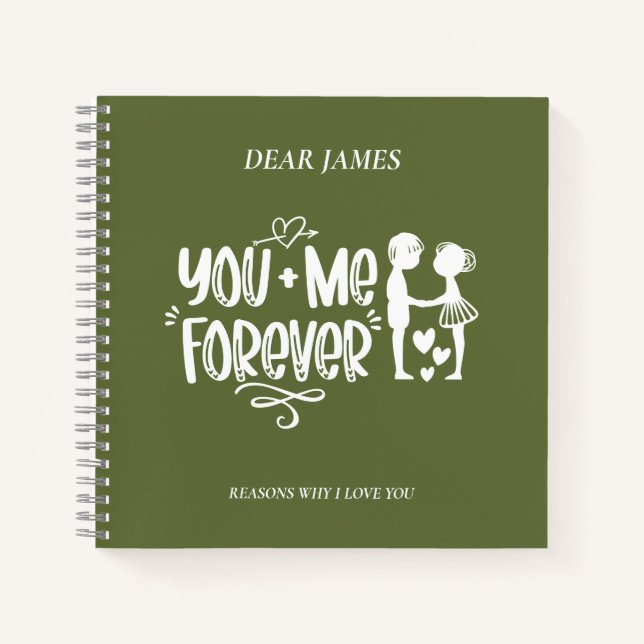 Cuaderno Motivos verdes de oscuros Moss por los que te amo  (Anverso)