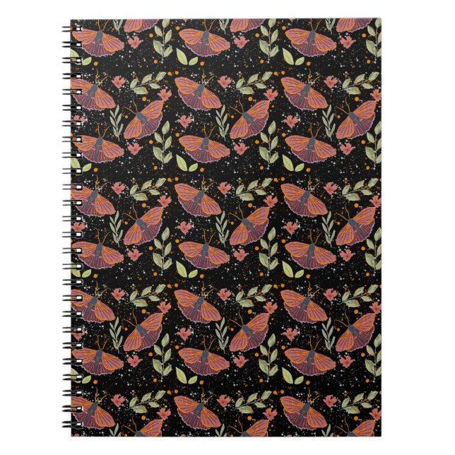 Cuaderno Moto caprichoso y patrón floral (Frente)