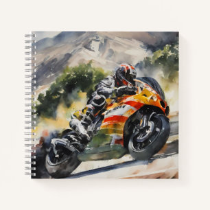Cuaderno Motocicleta acorralando una montaña
