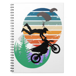 Cuaderno Motocicleta, paracaídas y al aire libre