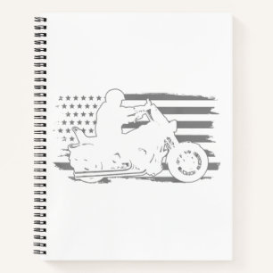 Cuaderno Motocicleta patriótica bandera estadounidense vint