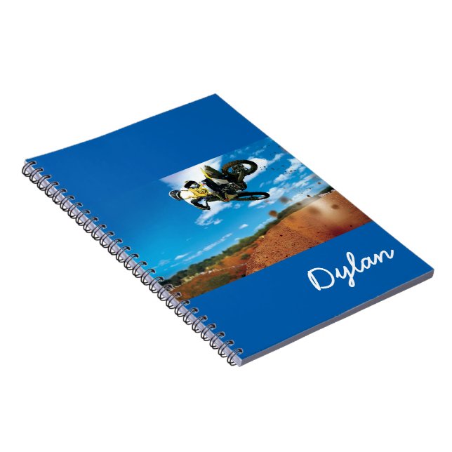 Cuaderno Motocicleta portátil y nombre personalizado (Lado Derecho)
