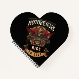Cuaderno Motocicletas Skull Ride Para Vivir