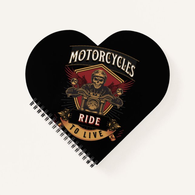 Cuaderno Motocicletas Skull Ride Para Vivir (Anverso)