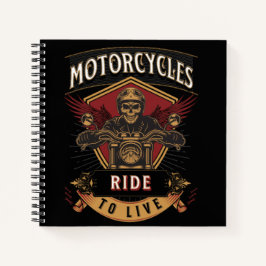 Cuaderno Motocicletas Skull Ride Para Vivir