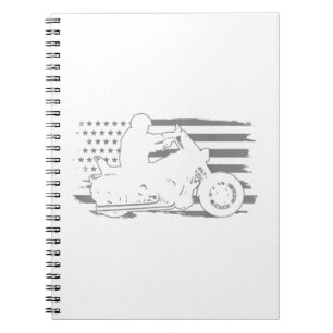 Cuaderno Motociclista Patriótico Vintage Bandera Americana