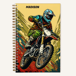 Cuaderno Motocross de nombre personalizado