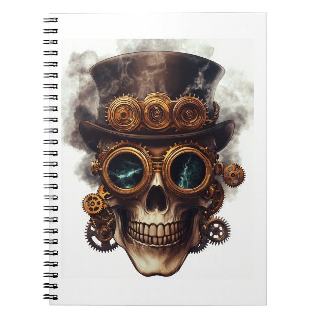 Cuaderno Motor de cráneo Steampunk (Frente)