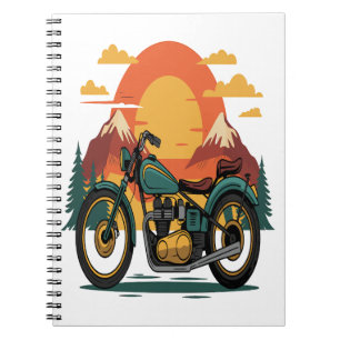 Cuaderno Motorcicleta Retro Vintage Sunset