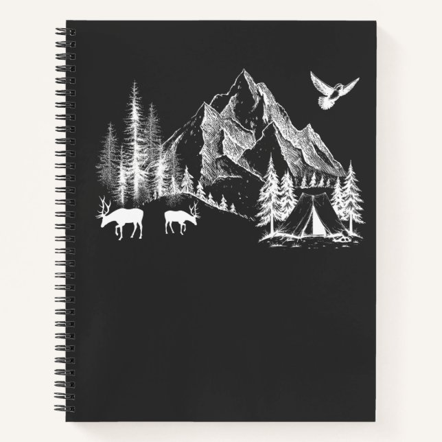 Cuaderno Mountain Camping Adventure Wilderland Nature (Anverso)