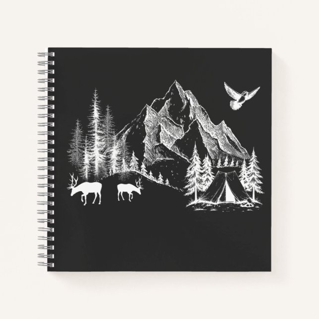 Cuaderno Mountain Camping Adventure Wilderland Nature (Anverso)