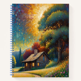 Cuaderno Mountain Forest Cabin Art