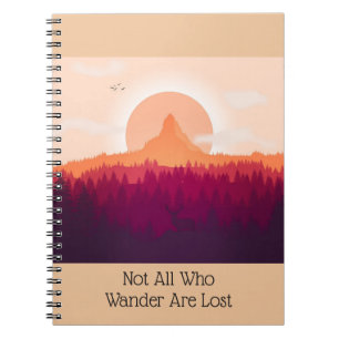 Cuaderno Mountain Sunrise No All Who Wander Notebook