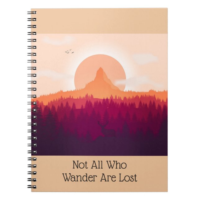 Cuaderno Mountain Sunrise No All Who Wander Notebook (Frente)