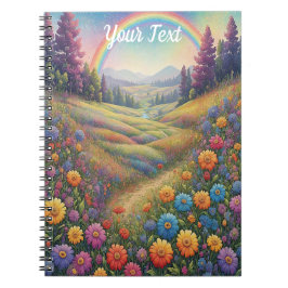 Cuaderno Mountains Flowers Rainbow