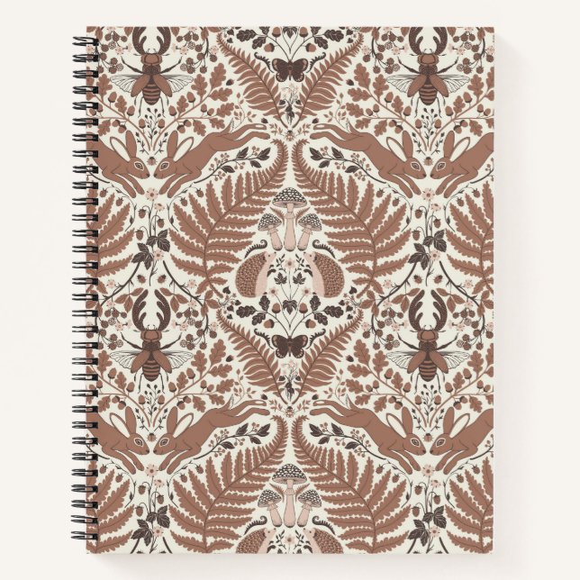 Cuaderno Mousse de Mocha, animales y plantas de bosque (Anverso)