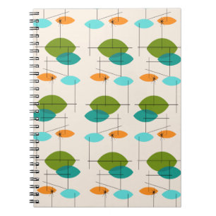 Cuaderno móvil atómico retro del modelo