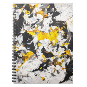 Cuaderno Movimiento de resumen blanco negro amarillo negrit