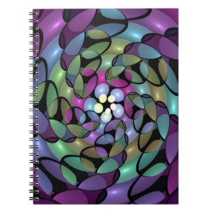 Cuaderno Movimientos coloridos Resumen Arte Fractal Trippy