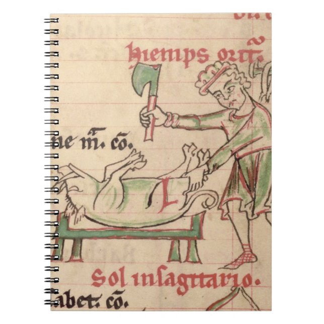 Cuaderno Ms 54. f.6r noviembre: Matando al cerdo, de un (Frente)