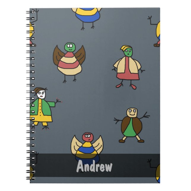 Cuaderno Muchacho del modelo de los niños de la gente del (Frente)