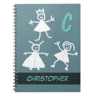 Cuaderno Muchacho que agita sonriente de la gente feliz del