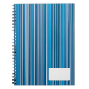Cuaderno Muchas rayas multicolores en el azul...