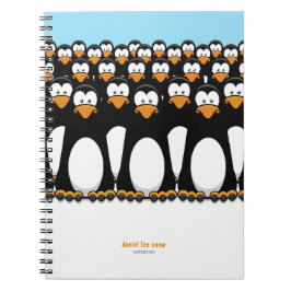 Cuaderno Muchedumbre de pingüinos del dibujo animado