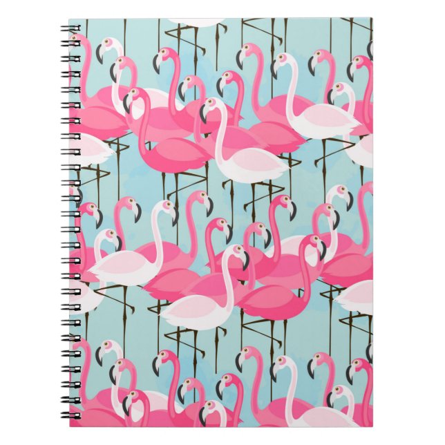 Cuaderno Muchedumbre rosada y blanca de flamencos (Frente)