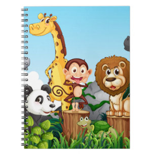 Cuaderno Muchos animales se divierten en el bosque