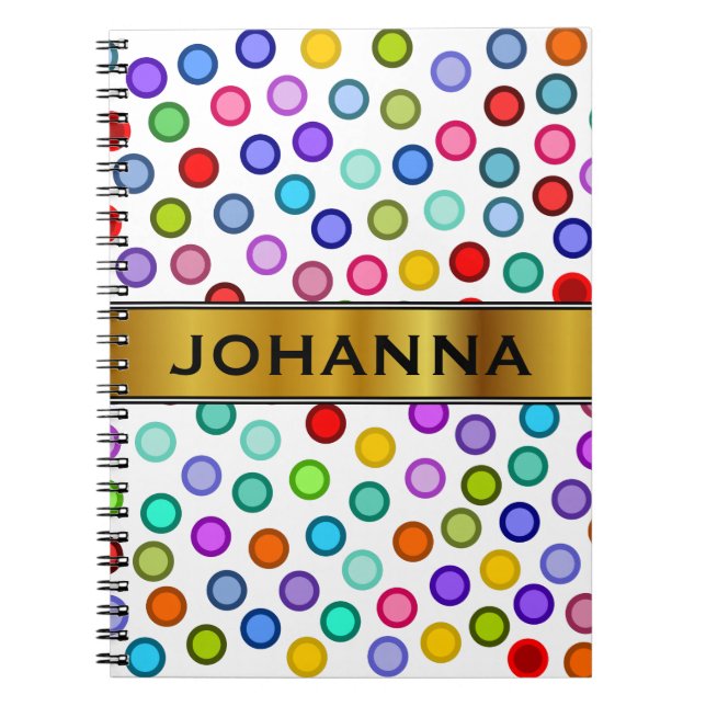 Cuaderno Muchos círculos coloridos + bloc de notas con nomb (Frente)