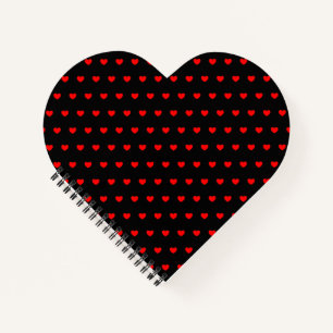 Cuaderno Muchos Corazones Rojos En Forma De Corazón Negro