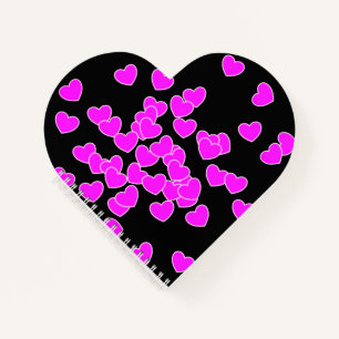 Cuaderno Muchos Corazones Rosa Indomables En Negro
