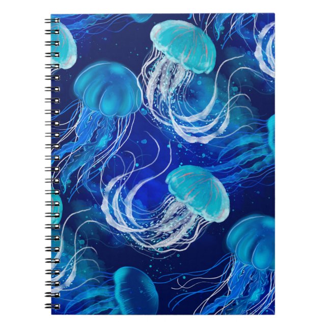 Cuaderno Muchos peces azules nadando bajo el agua. Marismas (Frente)