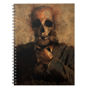 Cuaderno Muerte de textura de fondo del cráneo masculino