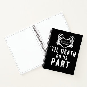 Cuaderno Muerte en el suelo Planner Blank de la boda negra