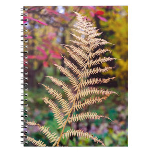 Cuaderno Muestra de hoja de helecho de otoño dorado