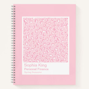 Cuaderno Muestra de leopardo rosa suave