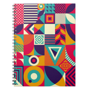Cuaderno Muestra formas geométricas abstractas, patrón sin
