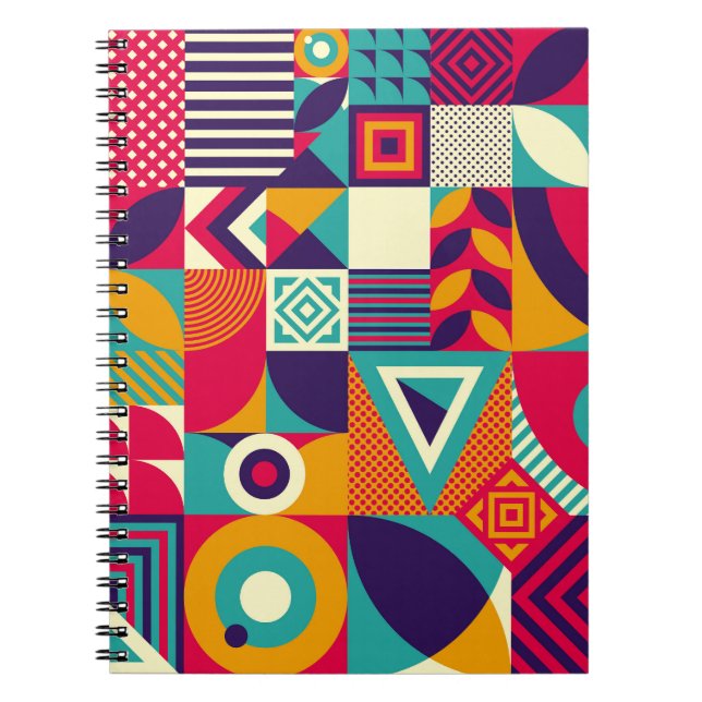 Cuaderno Muestra formas geométricas abstractas, patrón sin  (Frente)