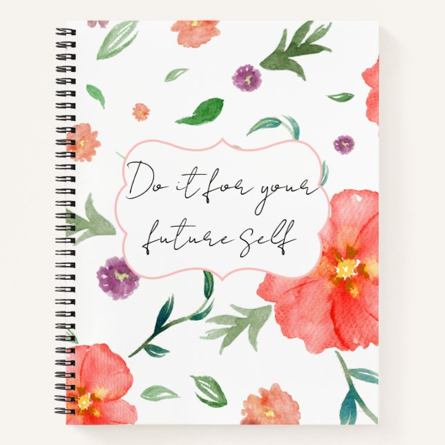Cuaderno Muestra tu mejor versión – Floral Motivacional (Anverso)